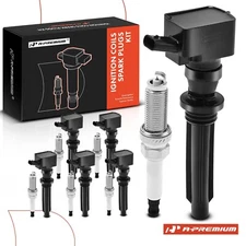 A-Premium 6x Ignition Coil + 6x Iridium Spark Plugs for Jaguar F-Pace XE XF XJ