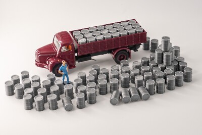 Lot De 25 Petits Bidons/barils En Plastique - Échelle HO (1/87) - Pour Décor De Maquette De Train, Diorama Industriel - Neuf