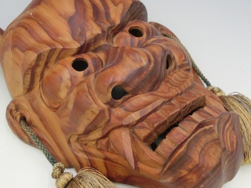 Japanische Vintage Holz Noh Maske ""HANNYA"" Wütende Frau Gesicht Kagura Maske - Bild 6 von 12