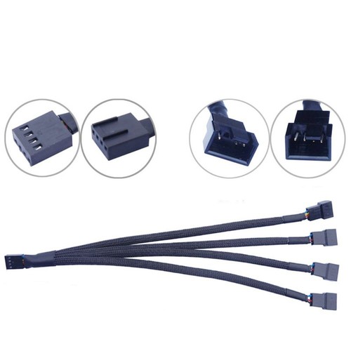 Black Sleeved Temperature Control Fan Cable Cooling System