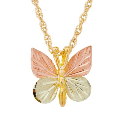 Kleiner Schmetterling - Black Hills Gold Anhänger/Sonderanfertigung in USA Geschenkbox
