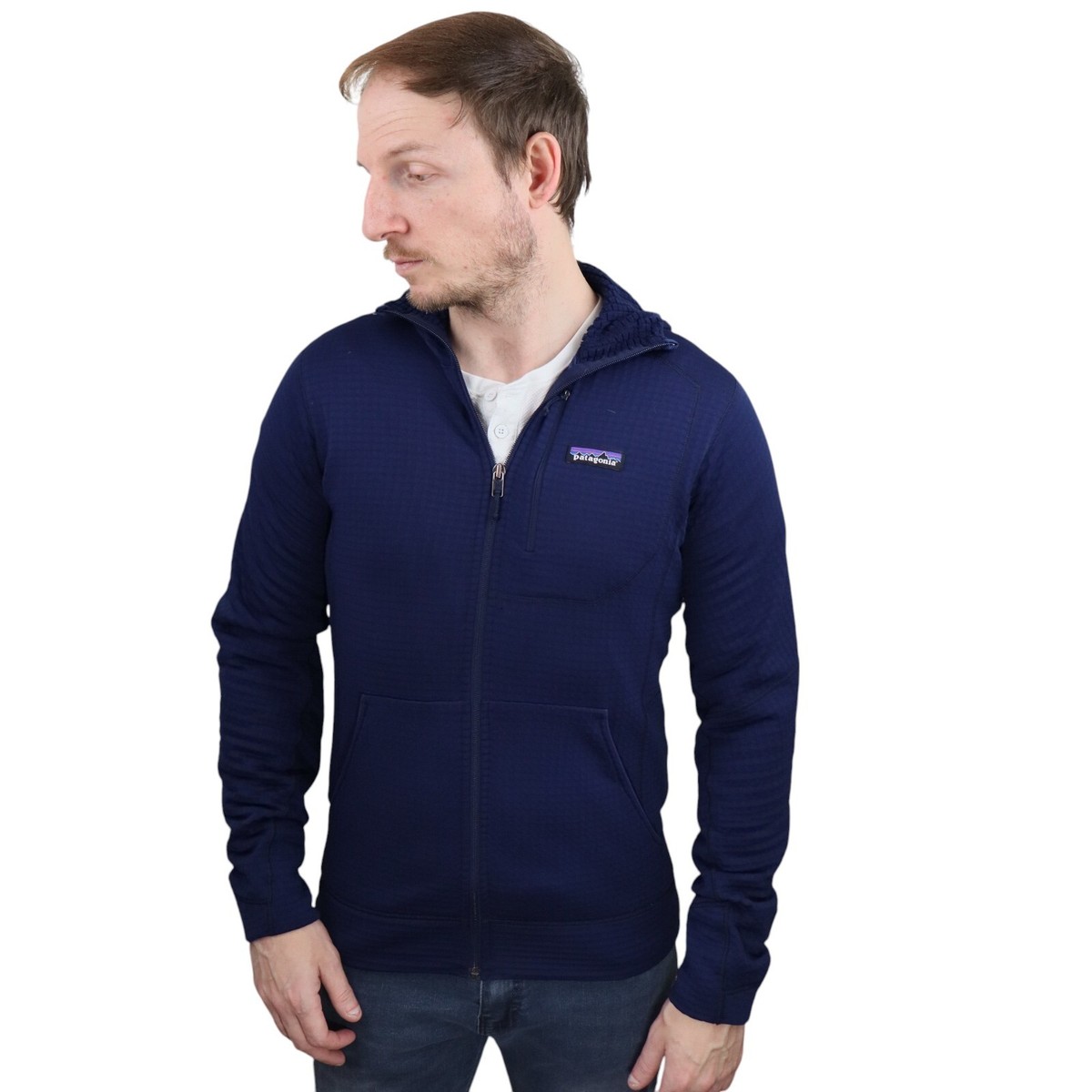 Patagonia R1 Techface Fleece Full Zip Hoody Jacket Mens Small Blue - Main Image
