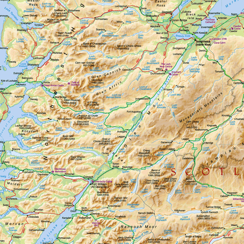 Map of Scotland - Scottish Wall Map, Poster of Scotland - Picture 2 of 5
