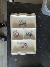 POOLE POTTERY Large Vintage Hors d'oeuvre Dish Four Sections VEGETABLES