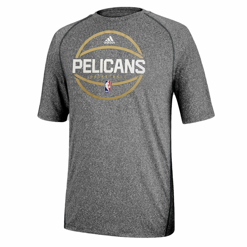 New Orleans Pelicans Adidas Grey Pre-Game Ultimate Short Sle