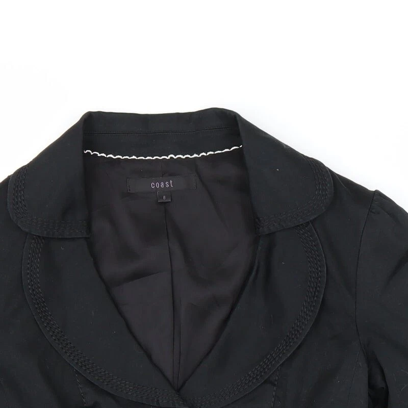 Chaqueta Blazer de algodón negro para mujer Coast, talla 8 Foto 4 de 4