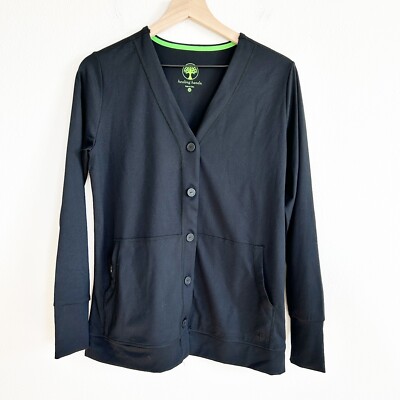 NWT Healing Hands Scrub Jacket Women XS Black Becca Button