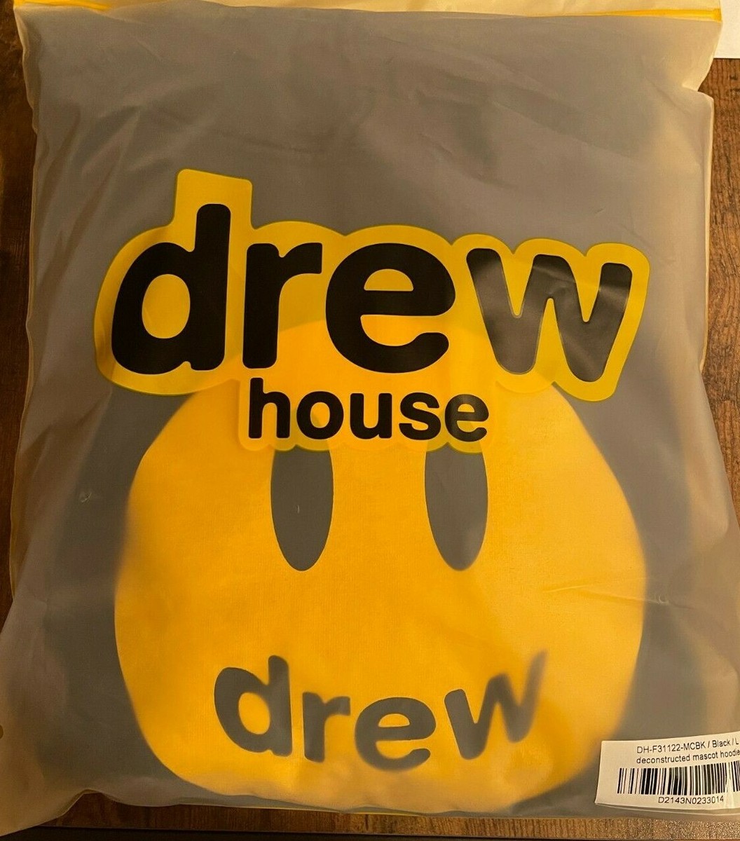 Drew House Black Deconstructed Mascot Hoodie FW21 Size Large Drew House Black Deconstructed Mascot Hoodie FW21 Size Large
