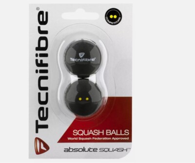 Tecnifibre doppelte gelbe Punkte Squashbälle 2er-Pack