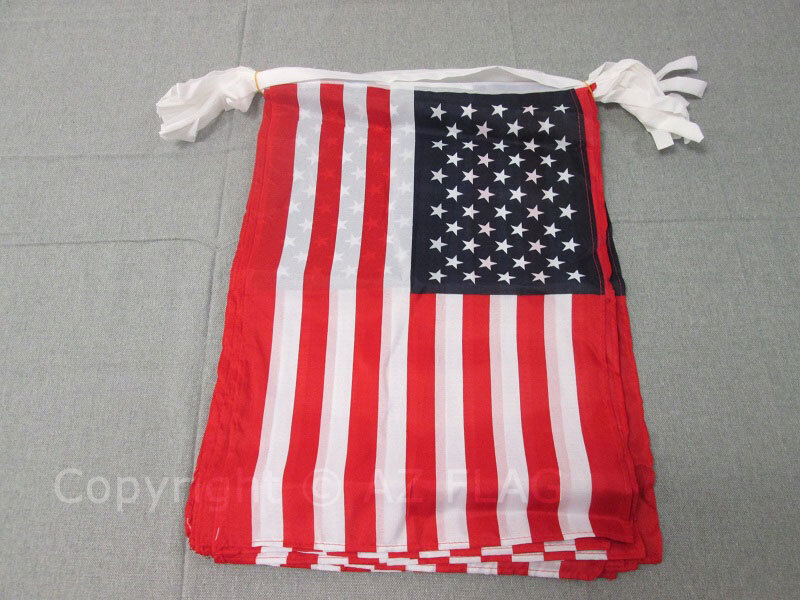 Guirlande de drapeaux USA en tissu grand format 12 metres finition soignee