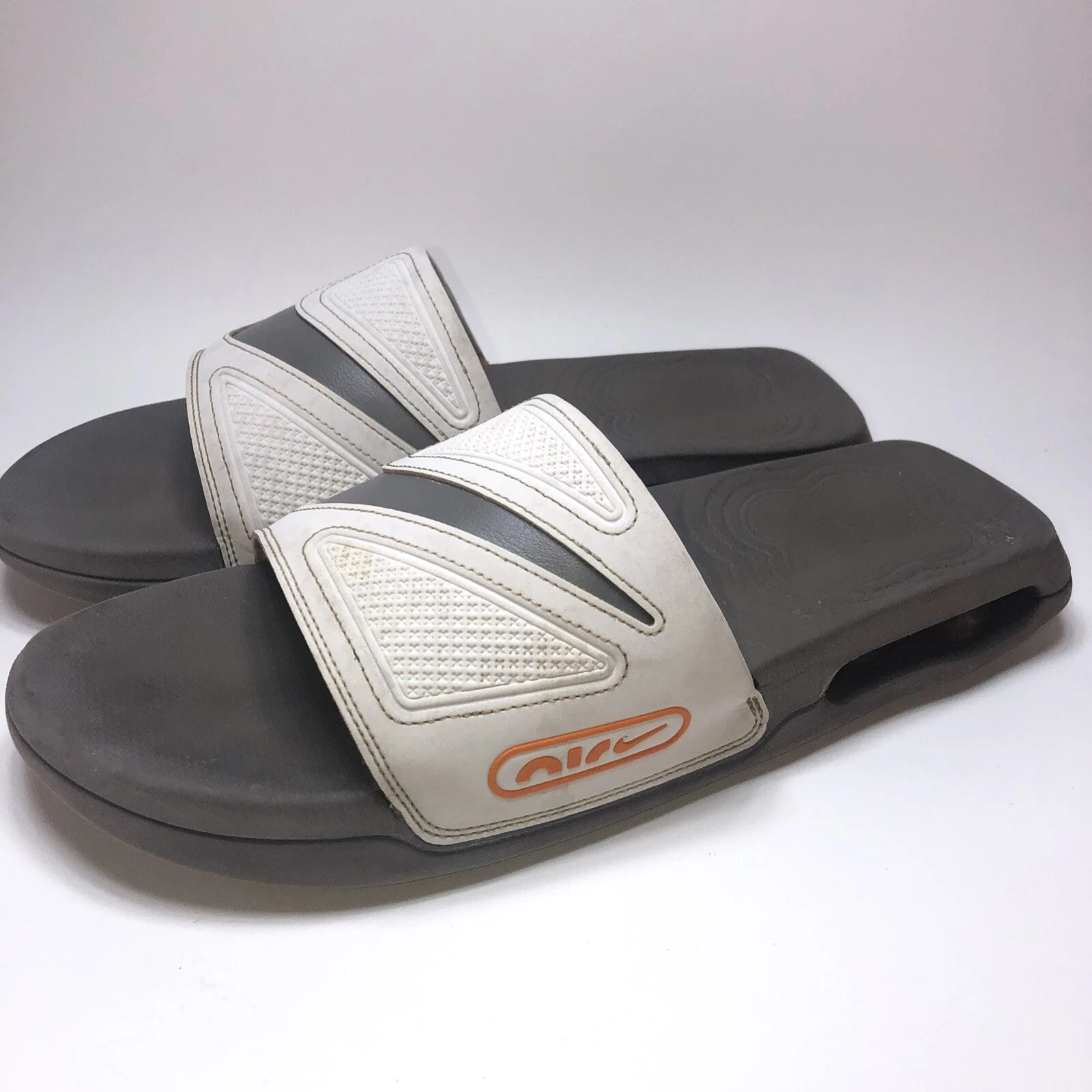 Nike Air Max Cirro sandali slides uomo bianco grigio US 11 comodi slip on