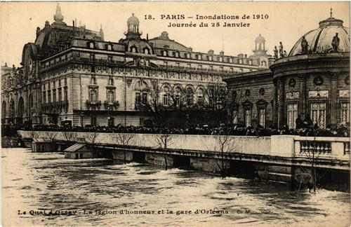 CPA INONDATIONS 1910 PARIS Sortie du Metro Gare St-lazare (996414) EUR
