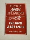Vintage Porcelain Sign Ford Motor Company Tri-Motor Island Airlines Aviation