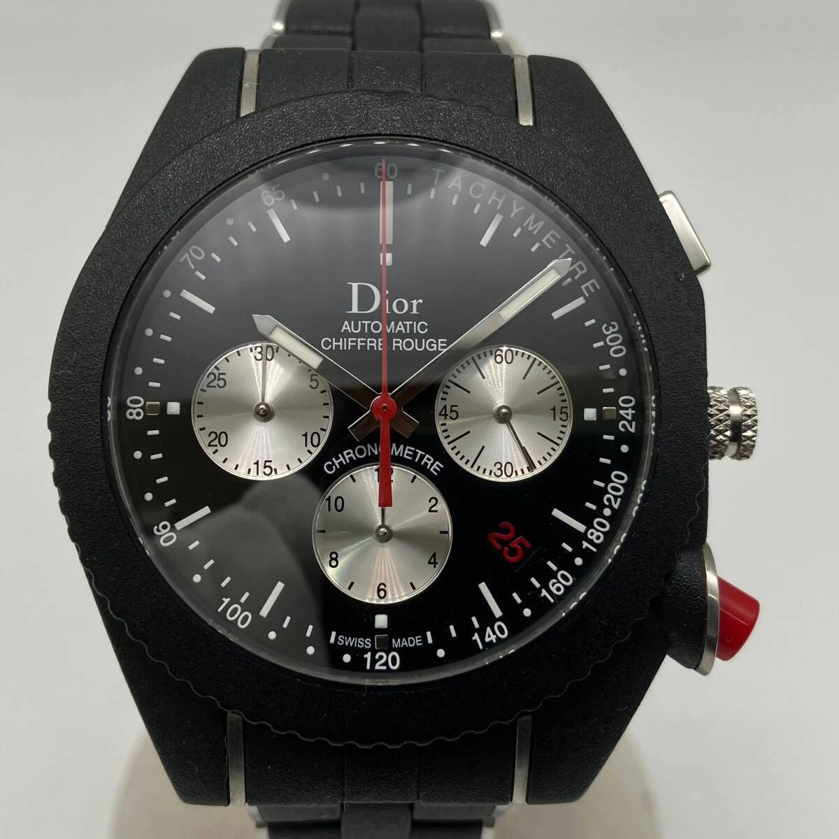 Montre Dior Homme Automatique Chiffre Rouge Cadran Noir Occasion CD084840R001 avec boite