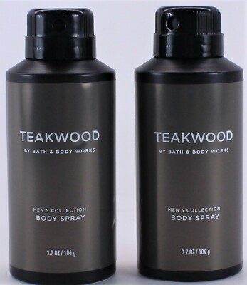 QTY 2- Bath and Body Works TEAKWOOD Deodorant Deodorizing Body Spray Men 3.7OZ