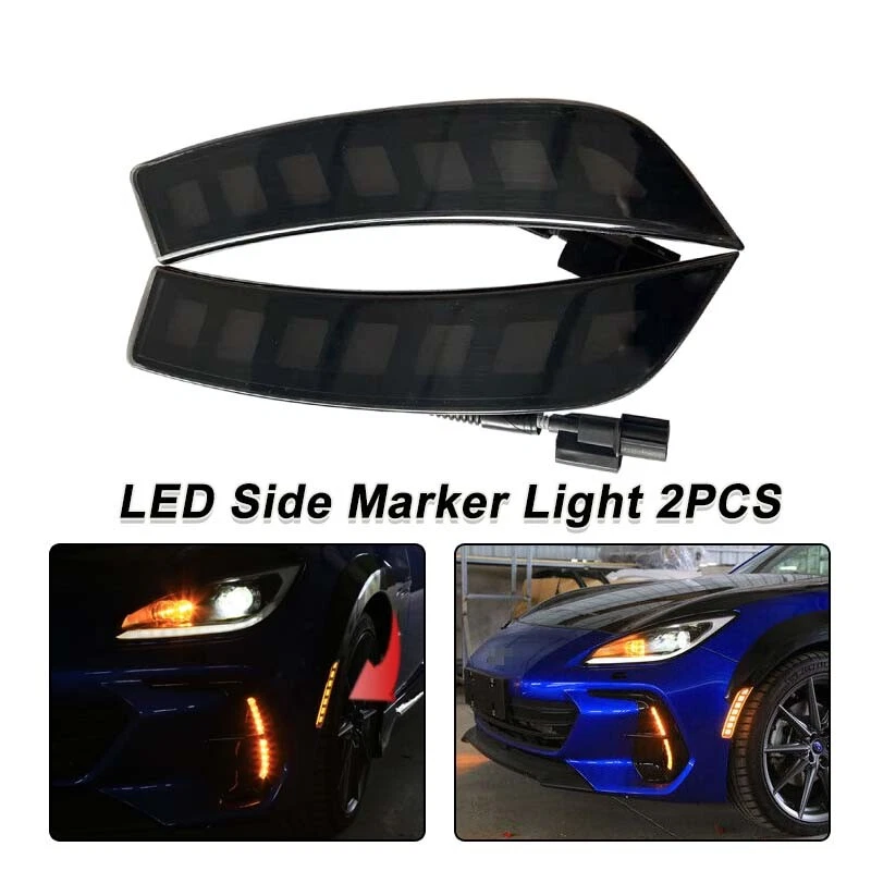 Para 2022 2023 2024 Subaru BRZ Lente Humo Frontal Lateral LED Luces Marcadoras Lámpara 22 23 Foto 4 de 4
