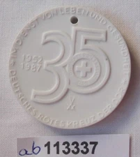 GDR porcelain medal 35 years German Red Cross 1952-1987 (113337)