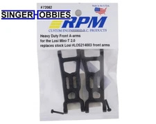 RPM 72082 Losi Mini-T 2.0 Heavy Duty Front A-Arms (Black) HH