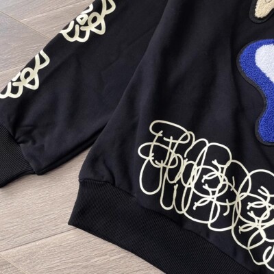 Glo Style Gang The Glory Full Zip Hoodie Black cartoon print Men's