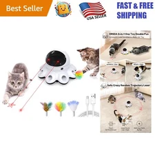 Rechargeable Cat Laser Toy with Whack A Mole Feathers - Perfect for Indoor Play