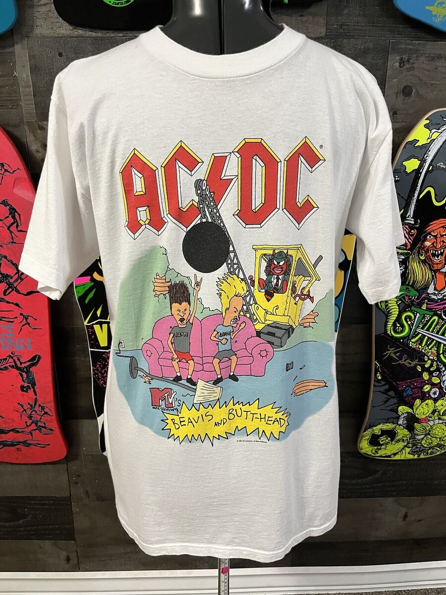 AC/DC World Tour 1996 Beavis And Butthead T-Shirt Large Rare AC/DC World Tour 1996 Beavis And Butthead T-Shirt Large Rare