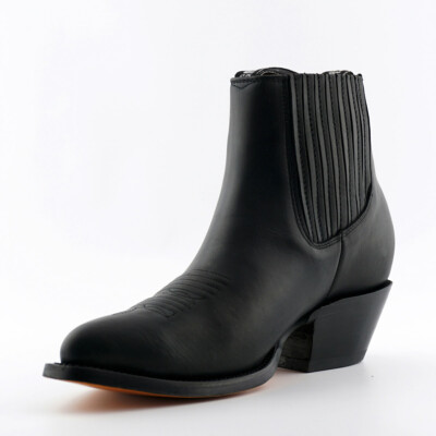 Grinders Herren Maverick Schwarz Echtleder Stiefelette Western Cowboystiefel