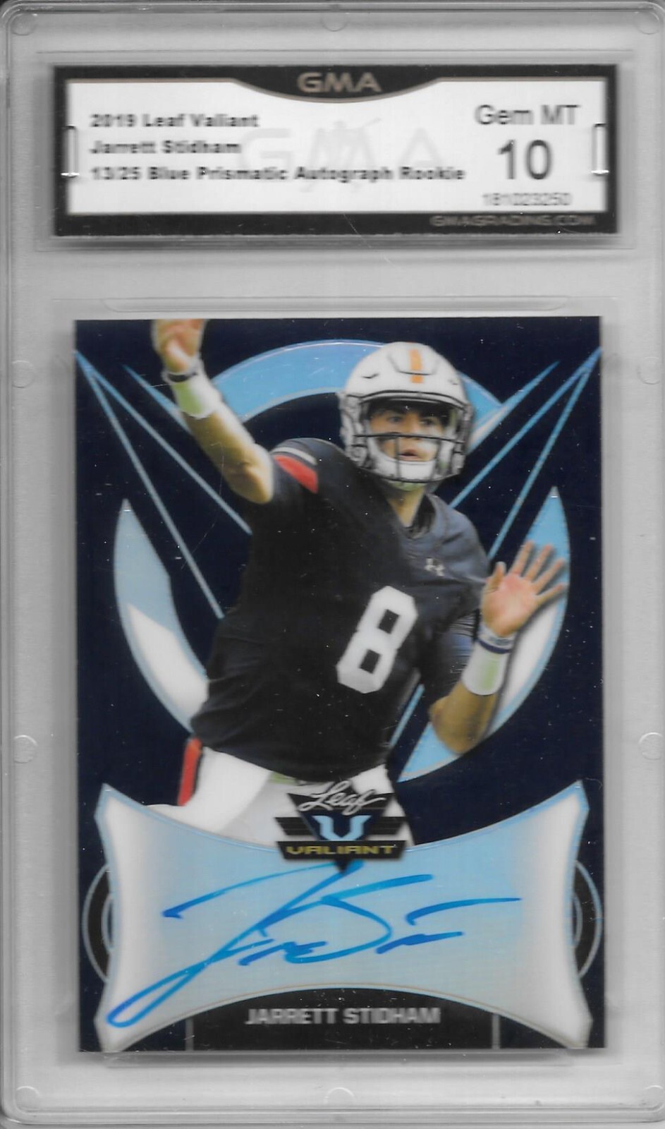Jarrett Stidham Leaf Valiant Autographs #BAJS1 Blue