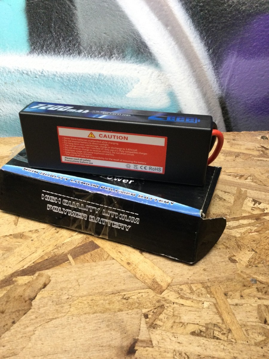 Zeee 2S Lipo Akku Batterie 7.4V 7200mAh 120C EC3 HardCase für RC Auto
