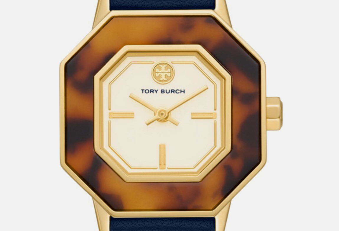NEW TORY BURCH TBW1040 THE SAWYER TORTOISE BLUE LEATHER