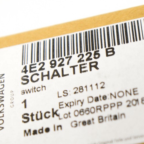 New Genuine Audi A8 D3 20042010 RHD Parking Brake Switch 4E2927225B