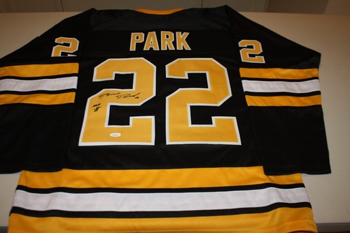 Brad Park #22 genäht genäht handsigniert individuell SCHWARZ BOSTON BRUINS TRIKOT JSA - Bild 1 von 3
