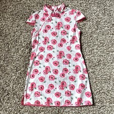 Girl  s Floral Chinese Cheongsam Dress In 100 Cotton
