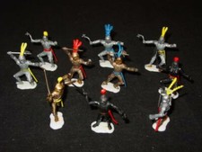 Lot of 10 TIMPO Medieval Knights - Black, Gold Silver - White Bases RARE