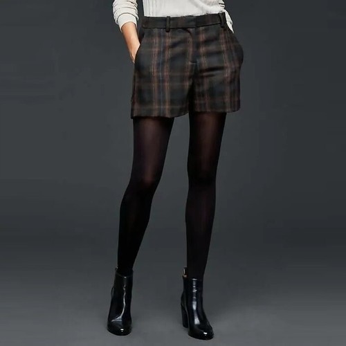 GAP Tailored Short Plaid Wool Blend 