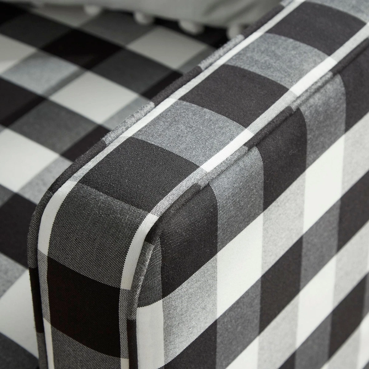 Black and white outlet buffalo plaid accent chair