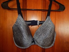 GRAY/BLACK BRA, UNDERWIRE , LIGHT LINING , SIZE 36 C , NICE