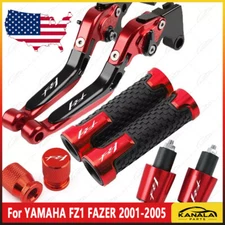 4PCS For Yamaha FZ1 Fazer 2001-2005 Handle Grips Cap Brake Clutch Levers Set /US