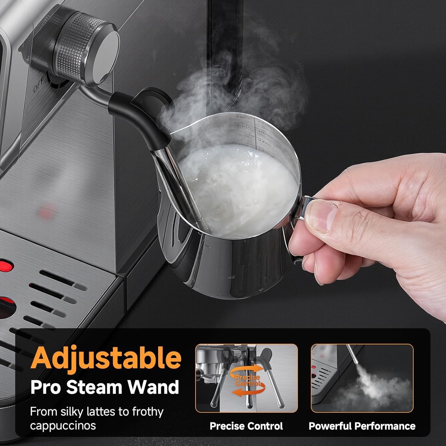20 Bar Espresso Machine with LED Touch Screen, Espresso Maker with Self-Cleaning alternate view 6