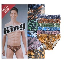 6 PK MEN'S BIKINI BRIEFS LOW RISE ANIMAL PRINT UNDERWEAR S, M, L, XL