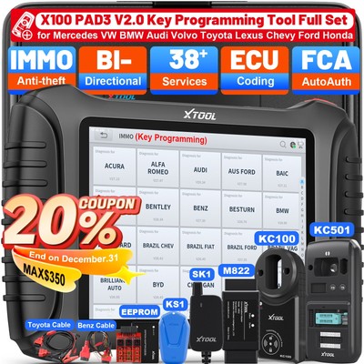 2026 XTOOL X100 PAD3 KC501 KS1 SK1 M822 IMMO Key Programmer Auto Diagnostic Tool