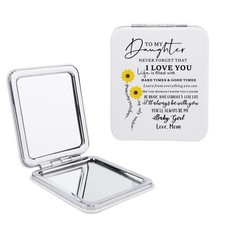 To My Daughter Sunflower Inspirational Gift Pocket Makeup Compact Mirror Mom
