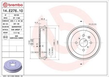 2x Bremstrommel BREMBO 14.E276.10 für TOYOTA AYGO KGB10_ KGB10R KGB40 GPL VVTi