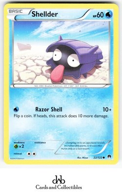 XY - BREAKpoint #22/122 Shellder (22) Common Moderately played