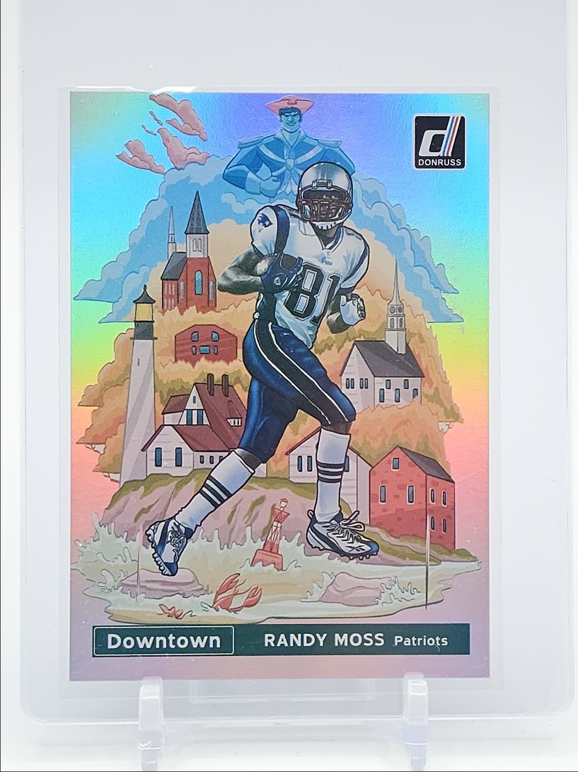RANDY MOSS 2021 DONRUSS DOWNTOWN CASE HIT SSP PATRIOTS Q6438