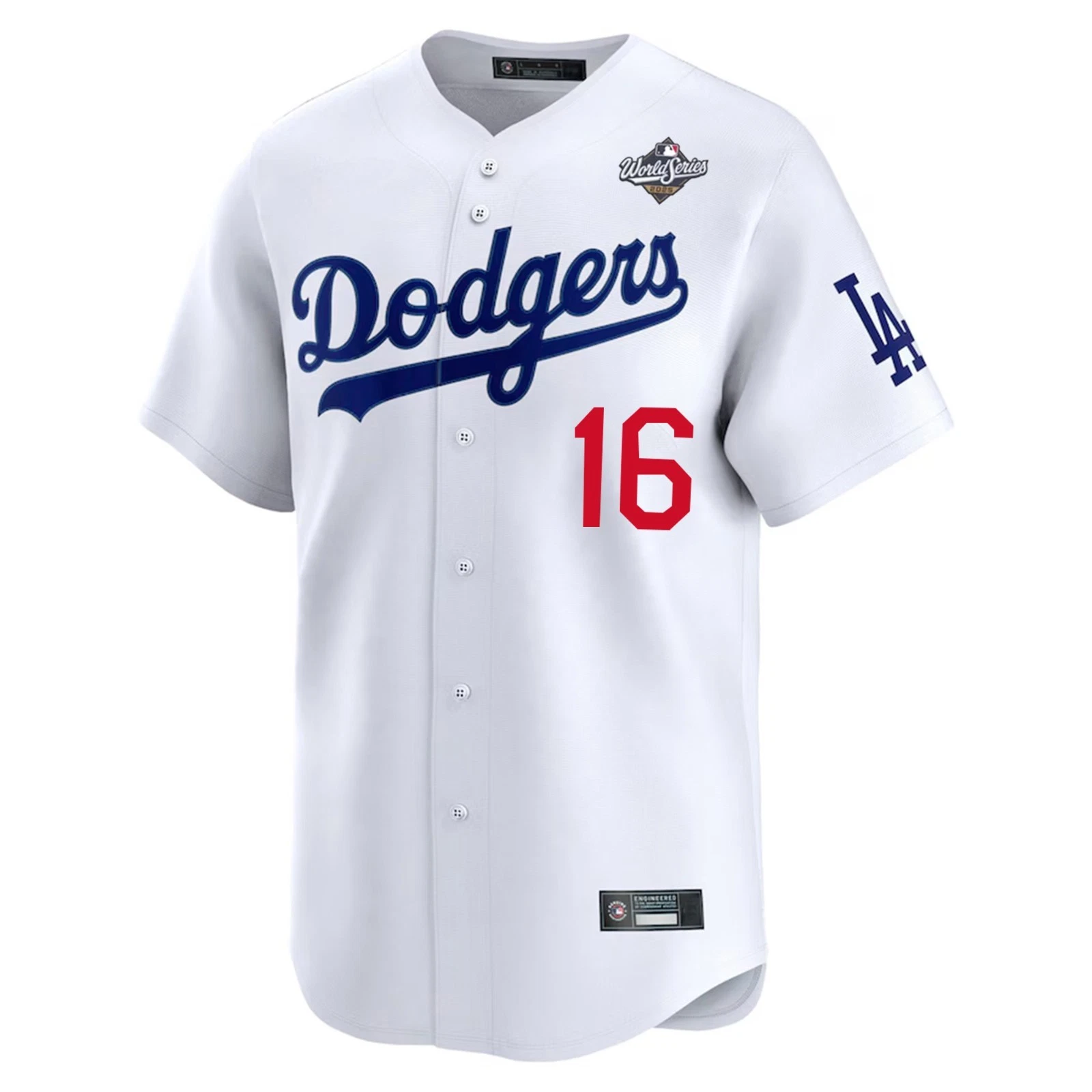 Men's Dodgers #16 Will Smith  2025 World Series Home Replica Player Jersey