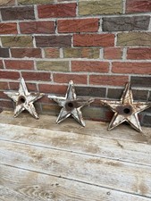 THREE CAST IRON STAR ANCHOR PLATE 8 1/2" FIVE POINT  Building Architectural