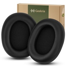 Geekria Protein Leather Ear Pads for Sony WH-1000XM6 Headphones Black 