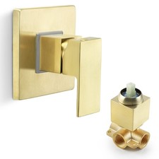 SKOWLL Shower Valve Kit Brushed Gold Shower Handle Valve Trim Kit, Wall Mount