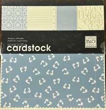Me & My Big Ideas Specialty Cardstock 12x12 Paper Baby Boy 48 SHEETS 2009 NEW