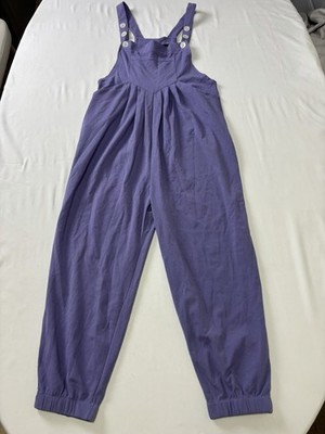 HALARA Women s Purple Sleeveless Button-Strap Overalls Lilac Size Small